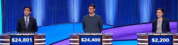 Final Jeopardy Results for Friday, July 17, 2026 Final Jeopardy (7/17/2026) Caleb Groen, Andy Strange, Angharad Rebholz