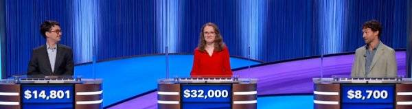 Final Jeopardy Results for Tuesday, July 21, 2026 Final Jeopardy (7/21/2026) Sam Ryan, Grace Biermann, Joey Sisk