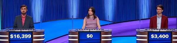 Final Jeopardy Results for Friday, July 24, 2026 Final Jeopardy (7/24/2026) Matthew Riggle, Sophia Suazo, Devin Weinberg
