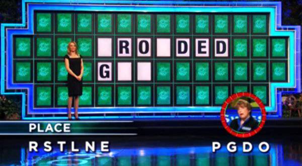 Susan Putt on Wheel of Fortune (1-25-2018)