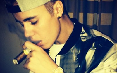 Bieber is smoking!