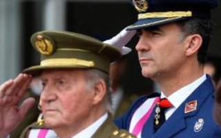 Spanish King Juan-Carlos and Crown Prince Felipe